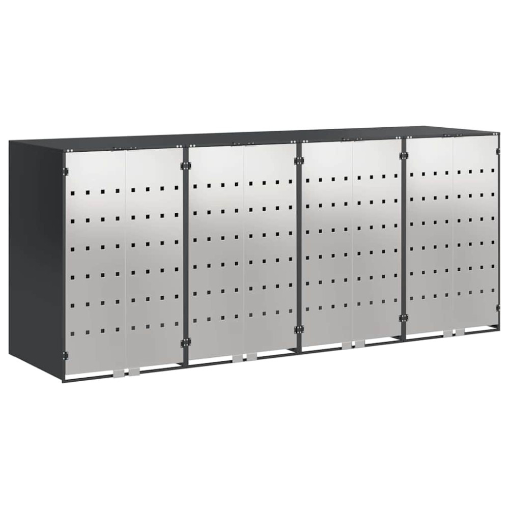 Produktbild för Förvaring för 3 soptunnor Antracit 340 x 77,5 x 115,5 cm Stål