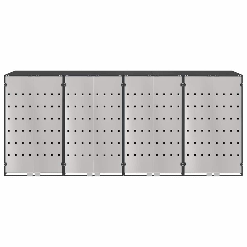 Produktbild för Förvaring för 3 soptunnor Antracit 340 x 77,5 x 115,5 cm Stål