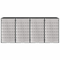 Produktbild för Förvaring för 3 soptunnor Antracit 340 x 77,5 x 115,5 cm Stål