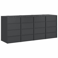 Produktbild för Förvaring för 3 soptunnor Antracit 340 x 77,5 x 115,5 cm Stål