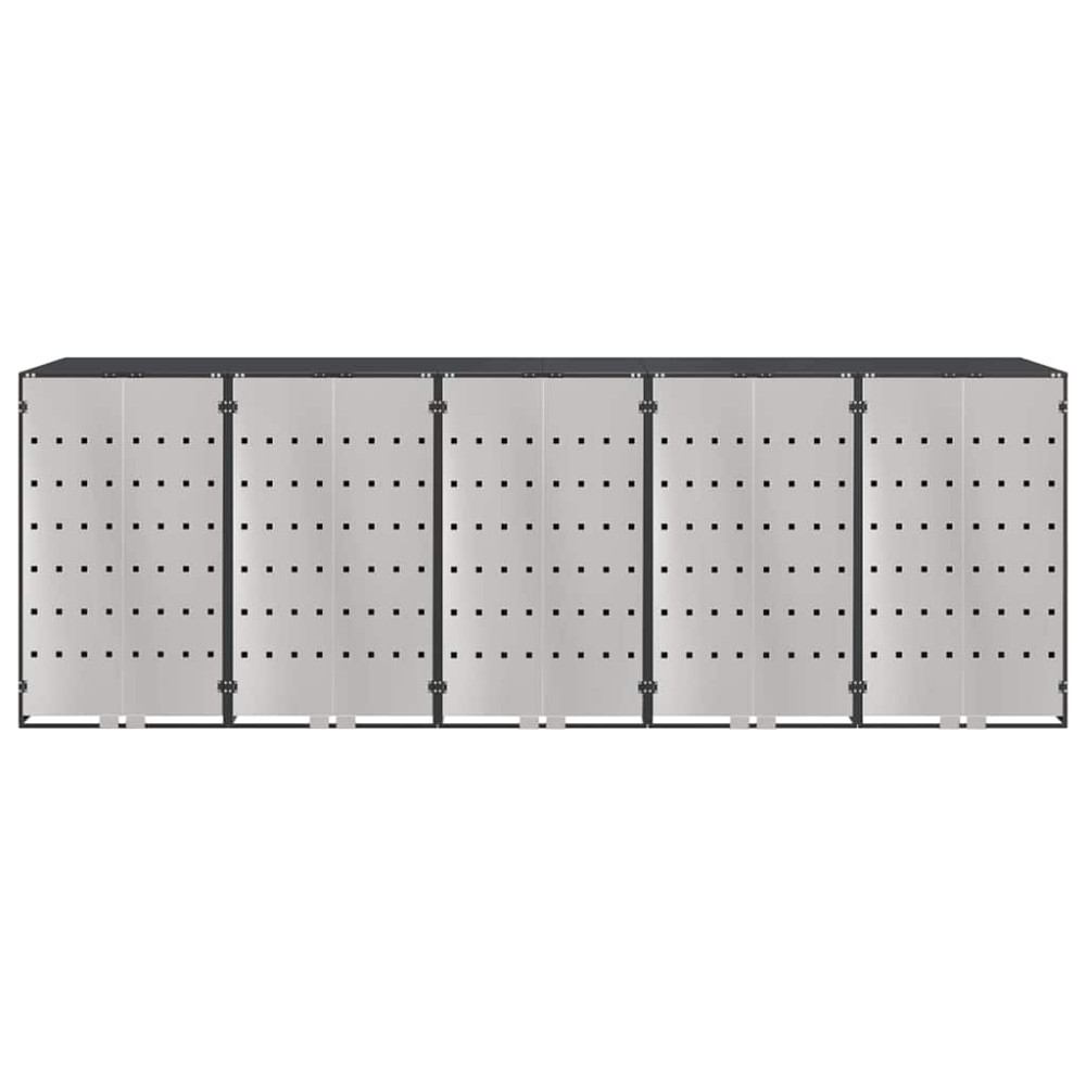 Produktbild för Förvaring för 3 soptunnor Antracit 340 x 77,5 x 115,5 cm Stål