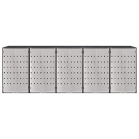 Produktbild för Förvaring för 3 soptunnor Antracit 340 x 77,5 x 115,5 cm Stål