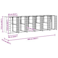 Produktbild för Förvaring för 3 soptunnor Antracit 340 x 77,5 x 115,5 cm Stål