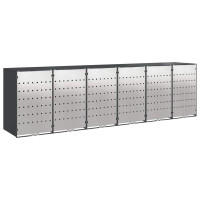 Produktbild för Förvaring för 3 soptunnor Antracit 340 x 77,5 x 115,5 cm Stål