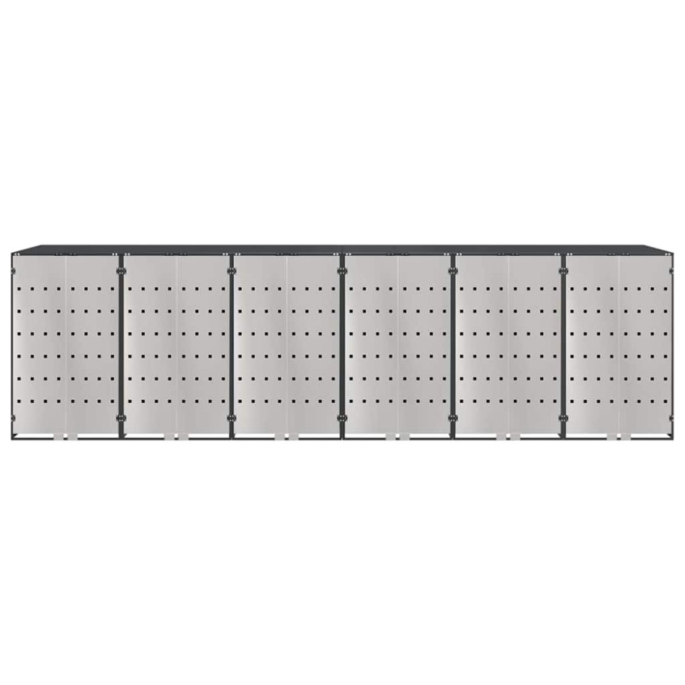 Produktbild för Förvaring för 3 soptunnor Antracit 340 x 77,5 x 115,5 cm Stål