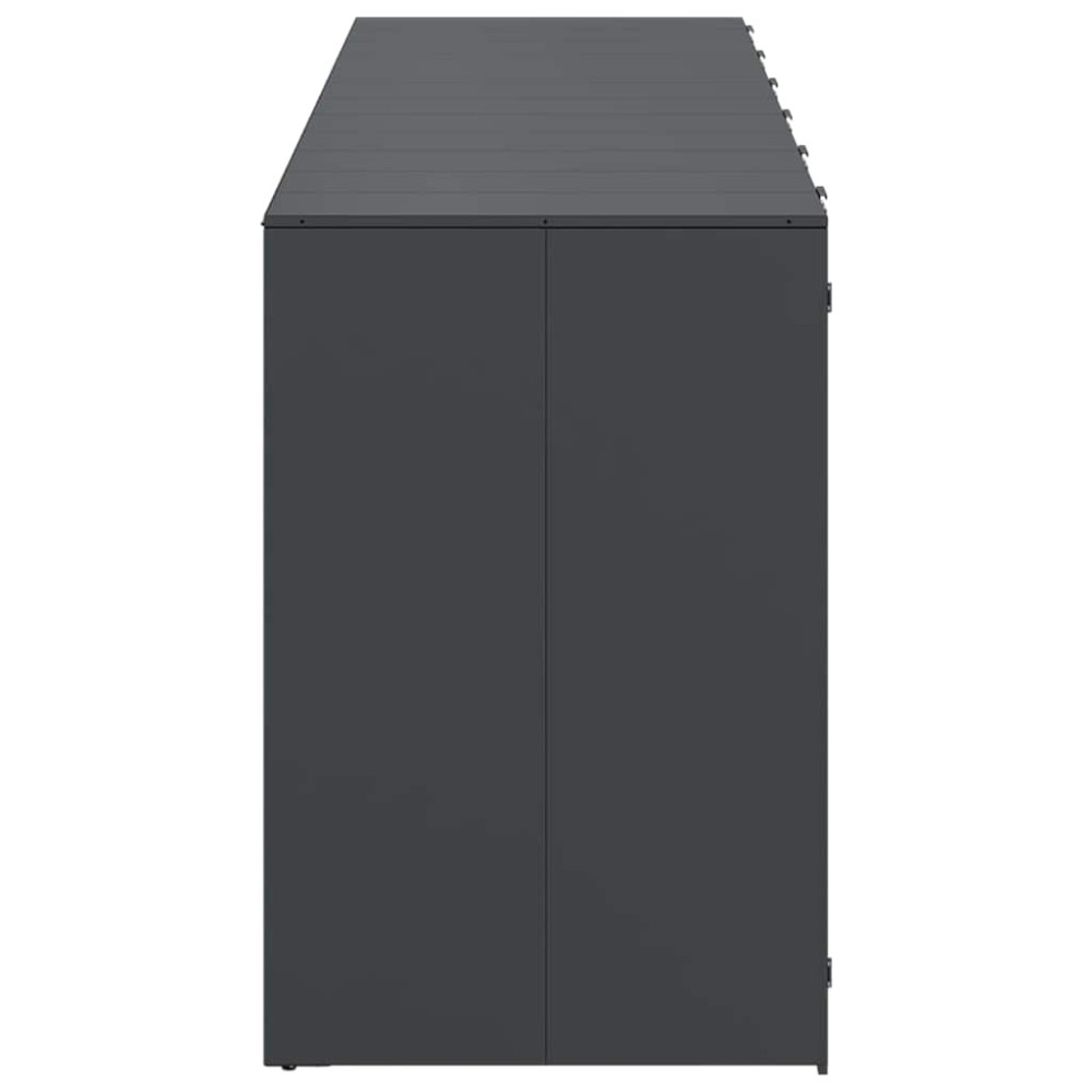 Produktbild för Förvaring för 3 soptunnor Antracit 340 x 77,5 x 115,5 cm Stål