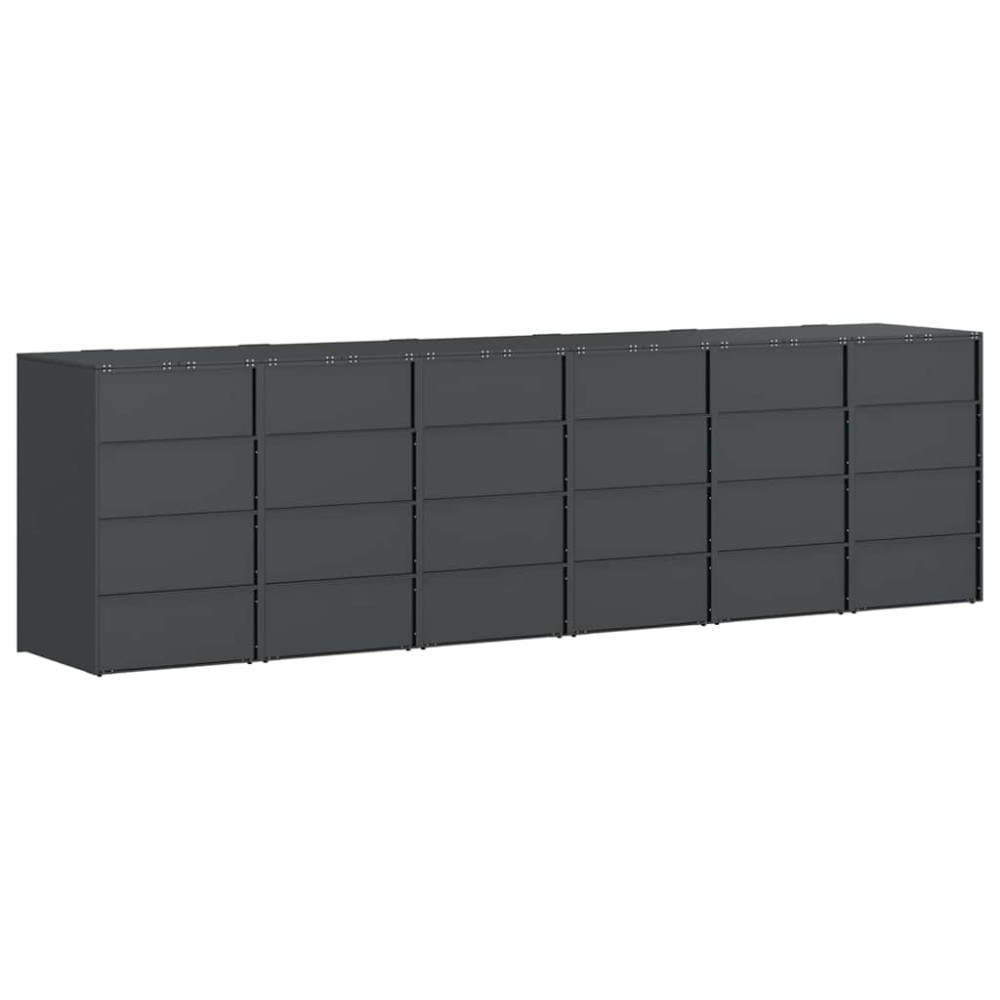 Produktbild för Förvaring för 3 soptunnor Antracit 340 x 77,5 x 115,5 cm Stål