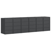 Produktbild för Förvaring för 3 soptunnor Antracit 340 x 77,5 x 115,5 cm Stål