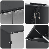 Produktbild för Förvaring för 3 soptunnor Antracit 340 x 77,5 x 115,5 cm Stål