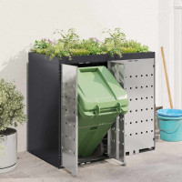 Produktbild för Förvaring för 3 soptunnor Antracit 340 x 77,5 x 115,5 cm Stål