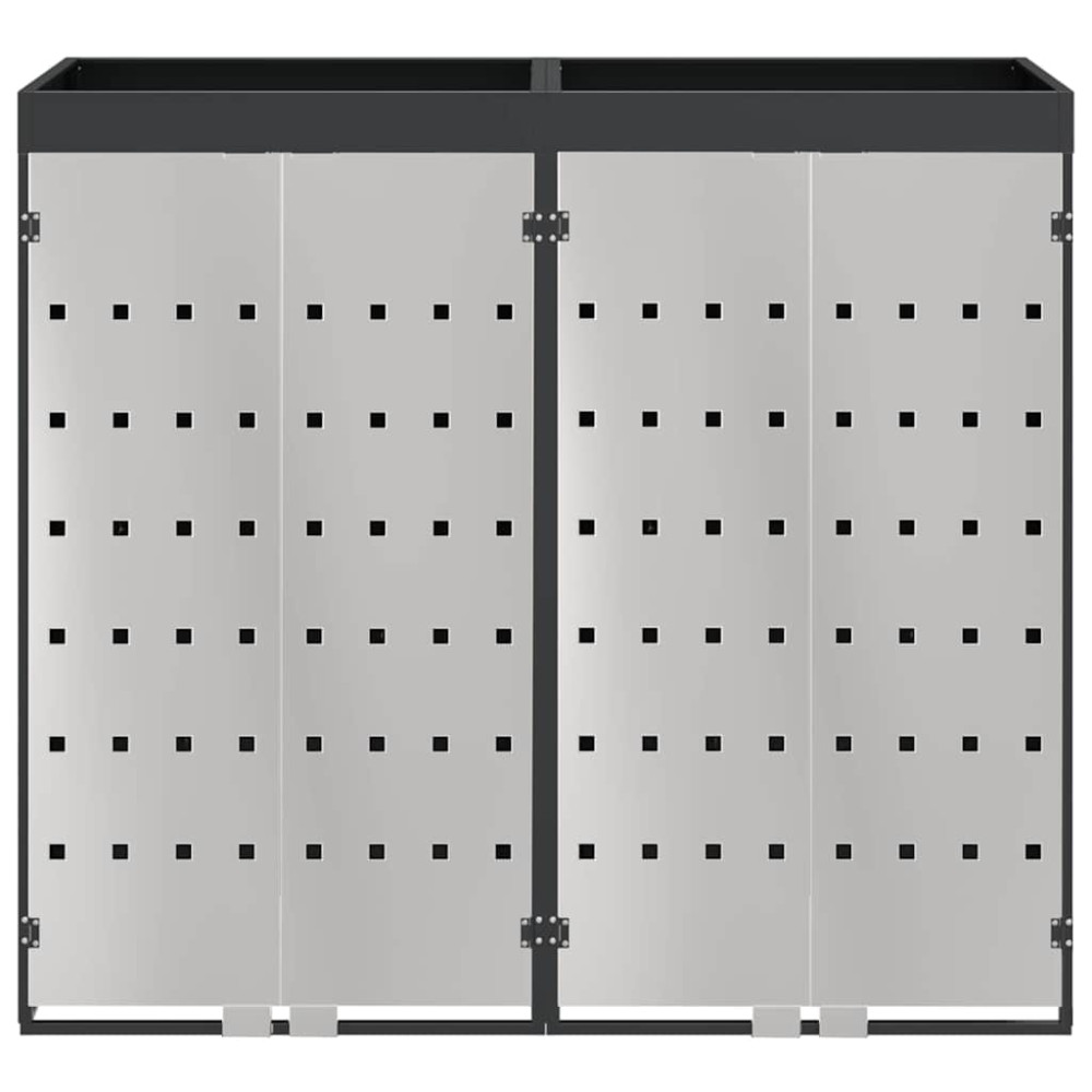 Produktbild för Förvaring för 3 soptunnor Antracit 340 x 77,5 x 115,5 cm Stål