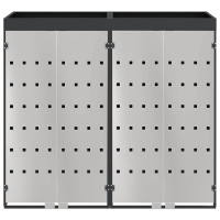Produktbild för Förvaring för 3 soptunnor Antracit 340 x 77,5 x 115,5 cm Stål