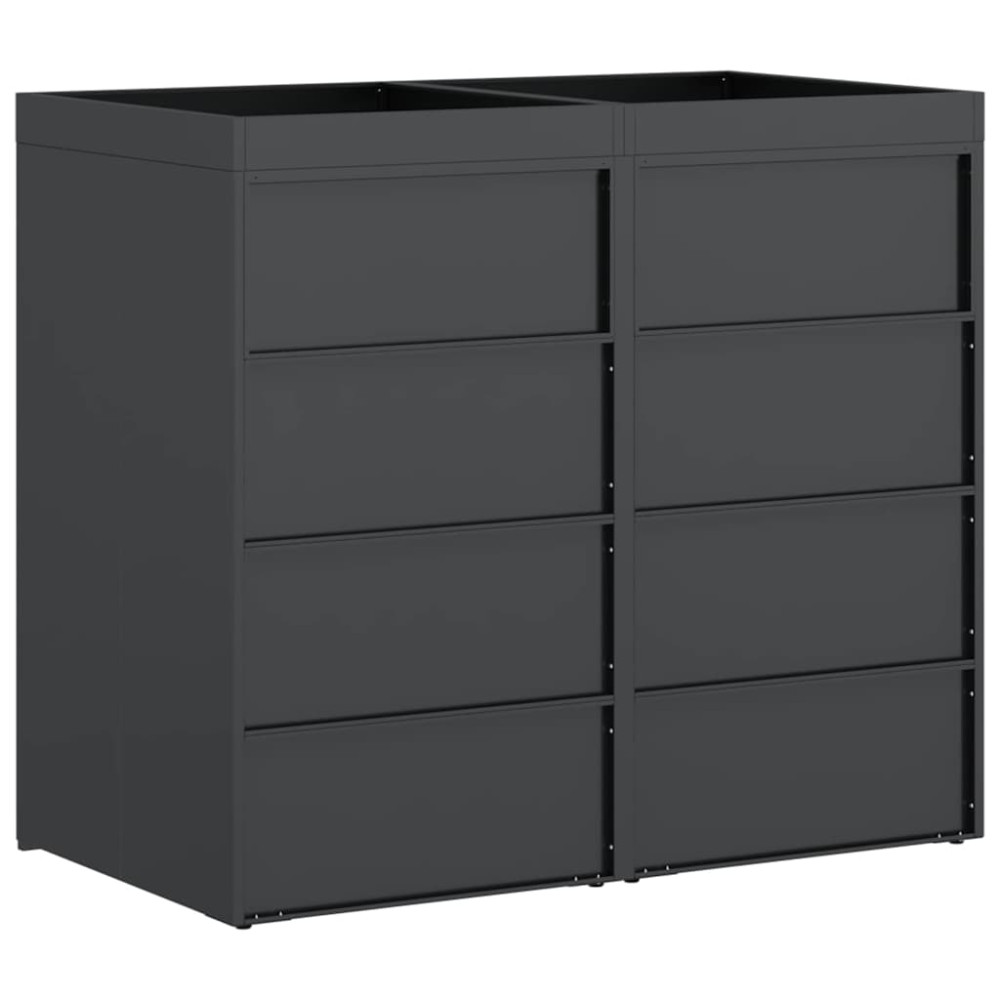 Produktbild för Förvaring för 3 soptunnor Antracit 340 x 77,5 x 115,5 cm Stål