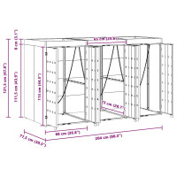 Produktbild för Förvaring för 3 soptunnor Antracit 340 x 77,5 x 115,5 cm Stål