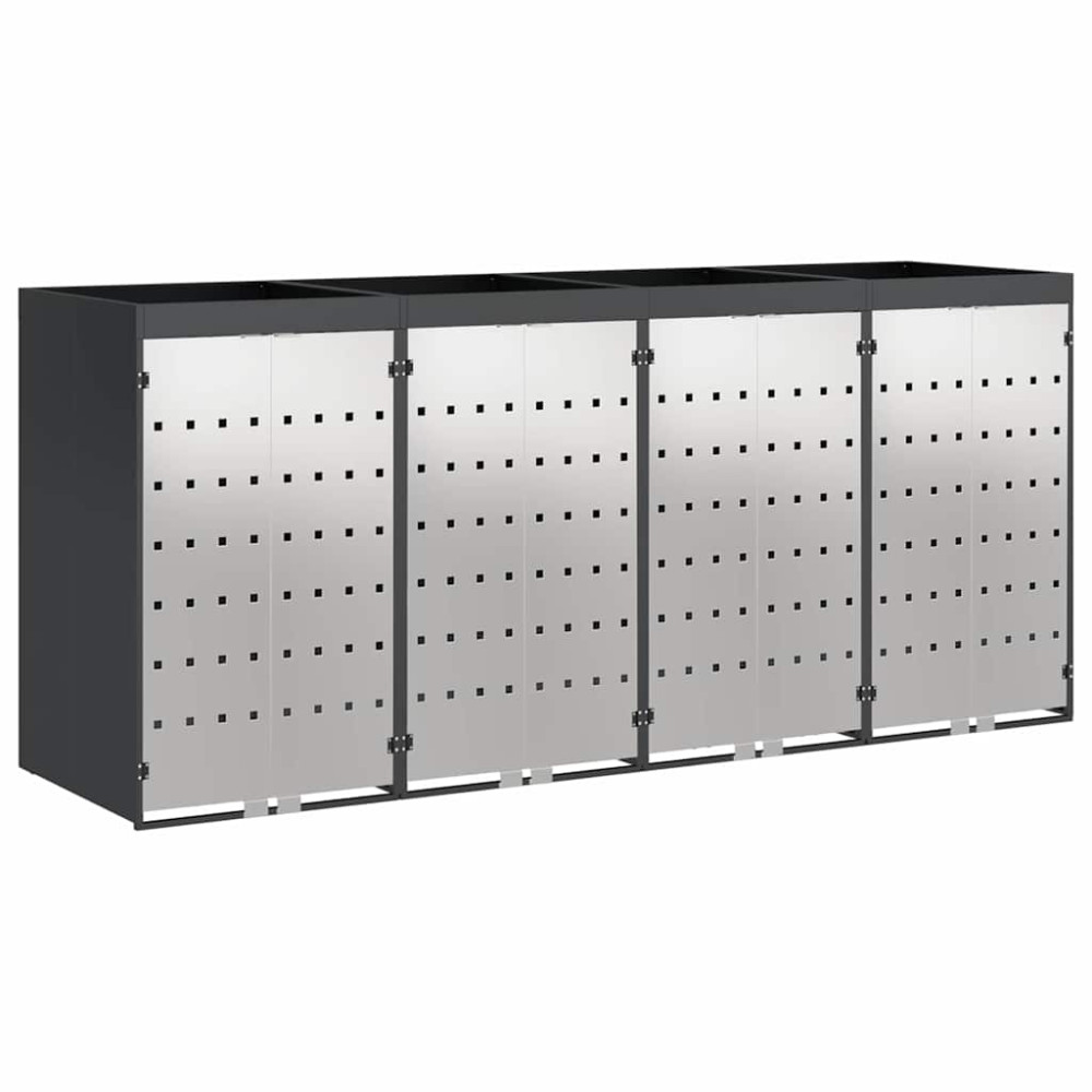 Produktbild för Förvaring för 3 soptunnor Antracit 340 x 77,5 x 115,5 cm Stål