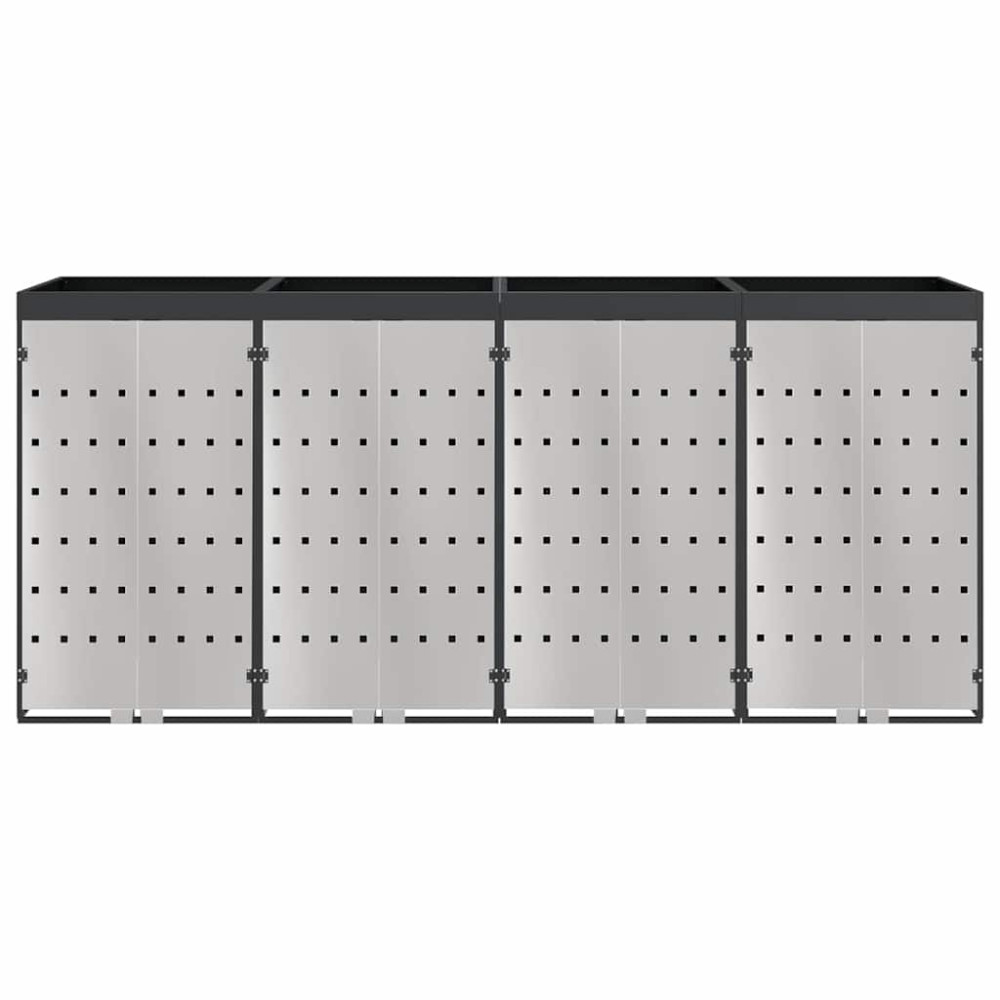 Produktbild för Förvaring för 3 soptunnor Antracit 340 x 77,5 x 115,5 cm Stål
