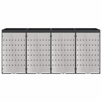 Produktbild för Förvaring för 3 soptunnor Antracit 340 x 77,5 x 115,5 cm Stål