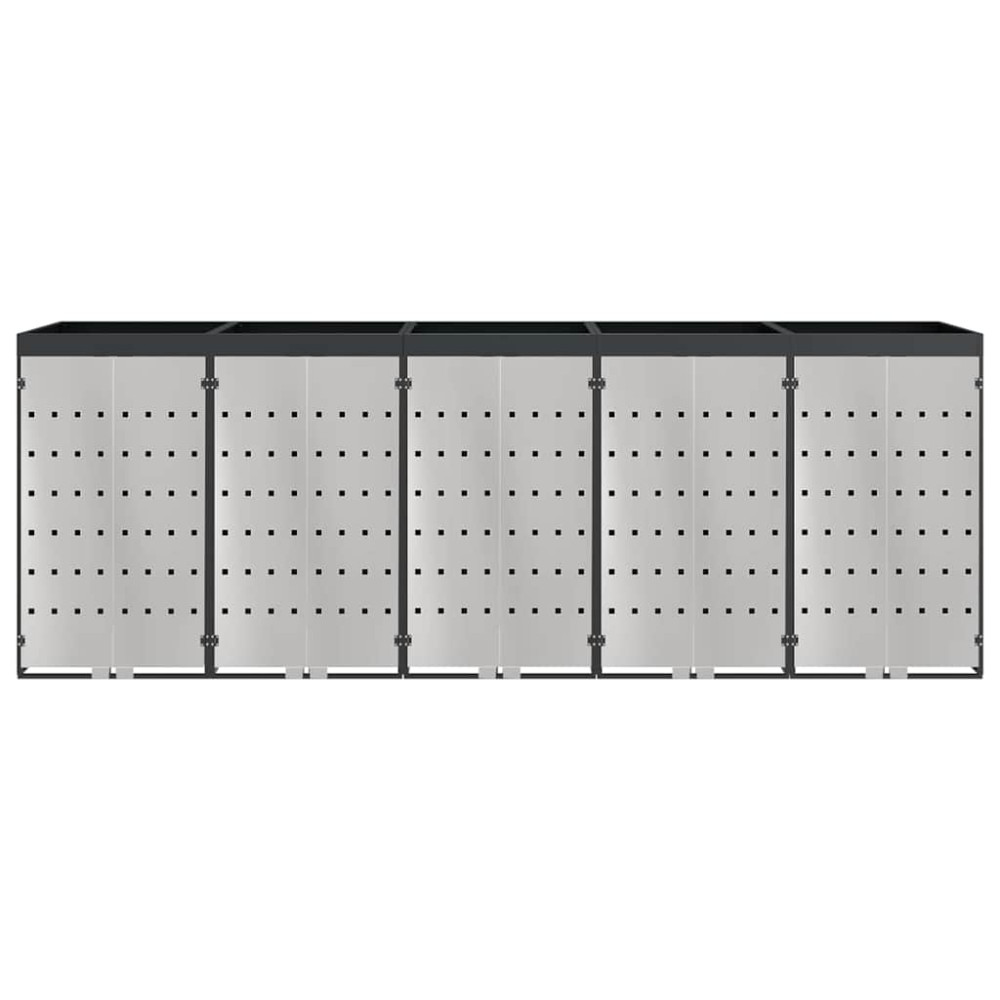 Produktbild för Förvaring för 3 soptunnor Antracit 340 x 77,5 x 115,5 cm Stål