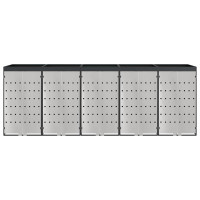 Produktbild för Förvaring för 3 soptunnor Antracit 340 x 77,5 x 115,5 cm Stål