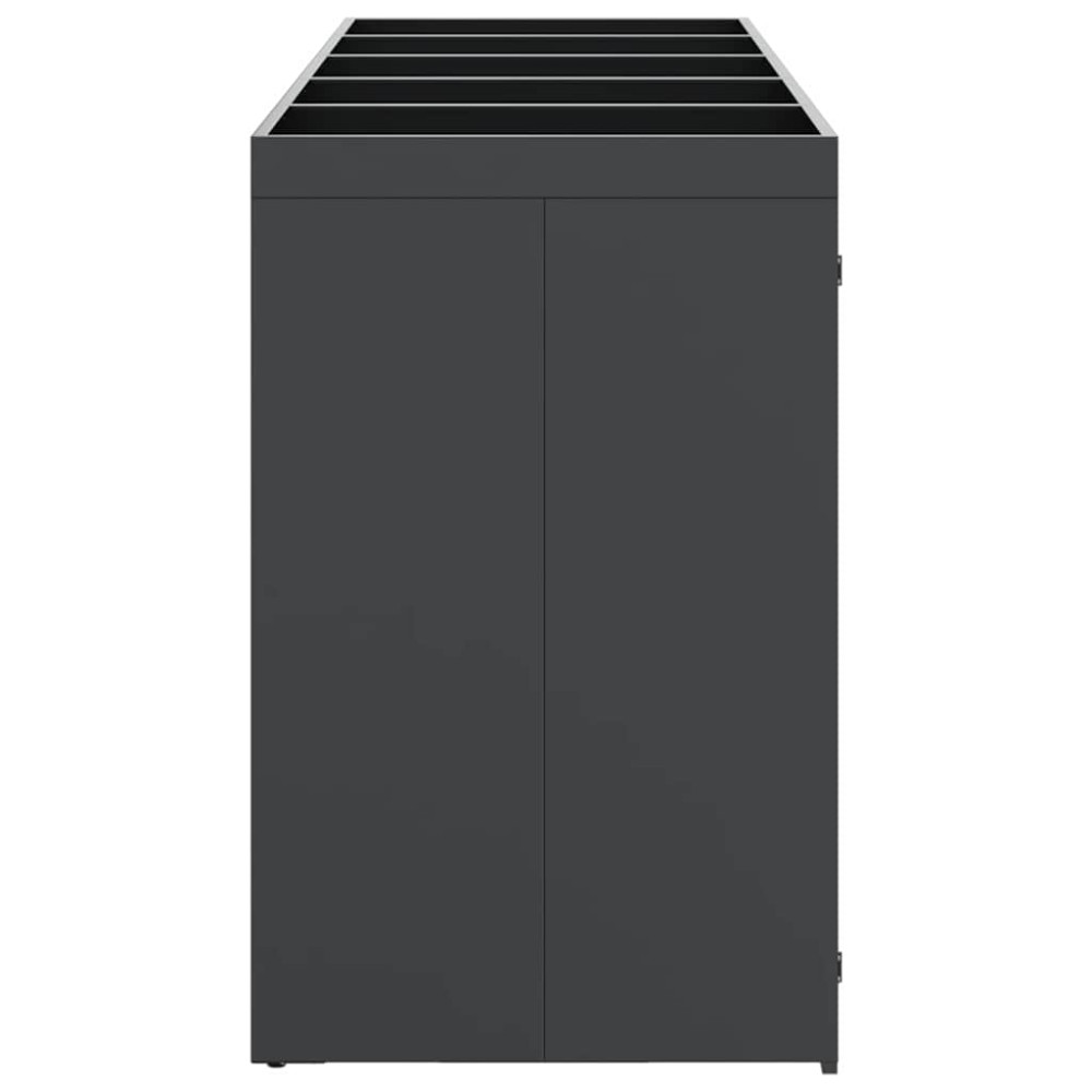 Produktbild för Förvaring för 3 soptunnor Antracit 340 x 77,5 x 115,5 cm Stål