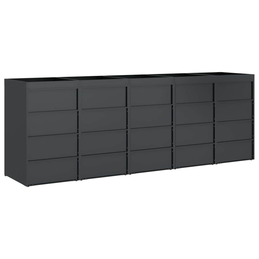 Produktbild för Förvaring för 3 soptunnor Antracit 340 x 77,5 x 115,5 cm Stål