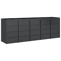 Produktbild för Förvaring för 3 soptunnor Antracit 340 x 77,5 x 115,5 cm Stål
