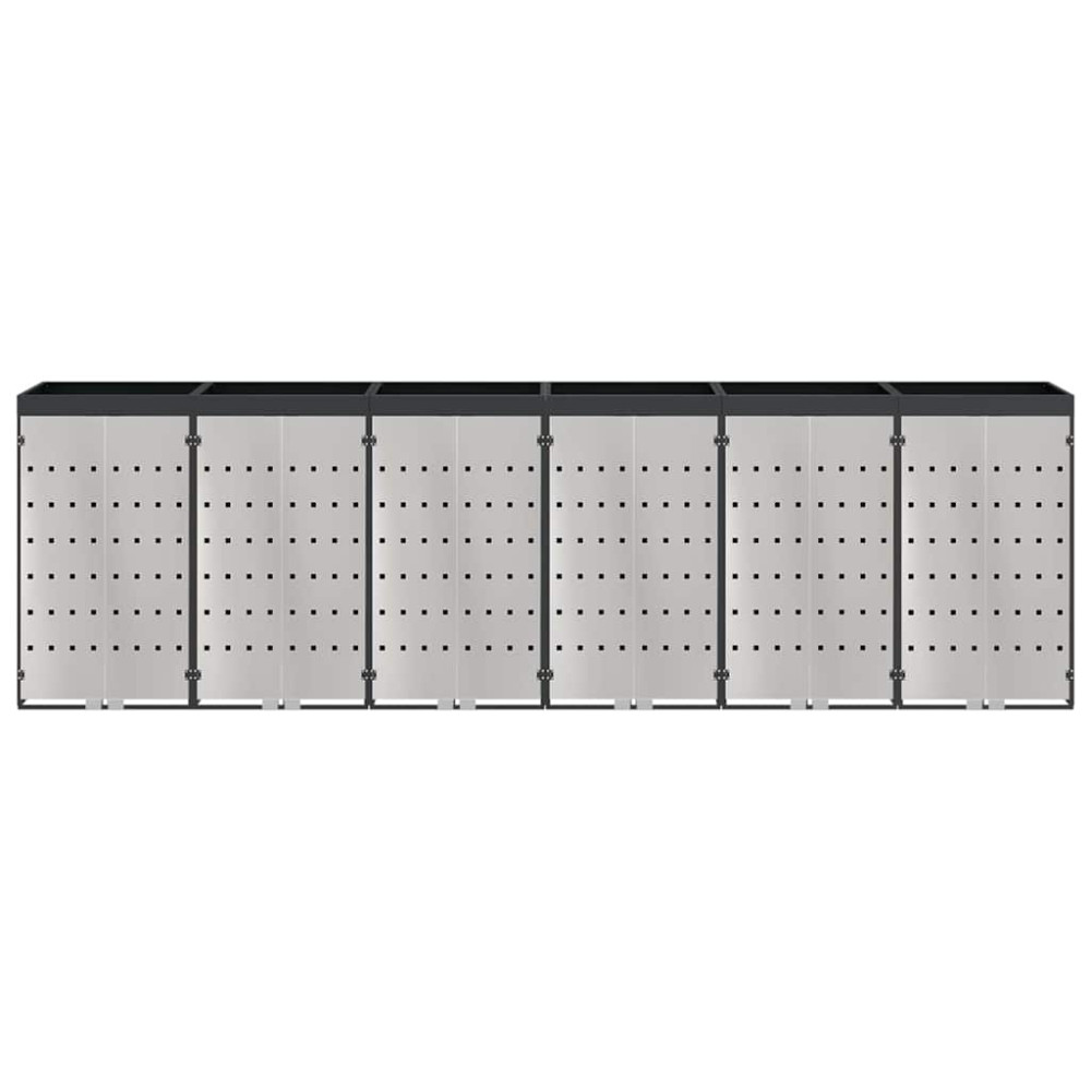 Produktbild för Förvaring för 3 soptunnor Antracit 340 x 77,5 x 115,5 cm Stål