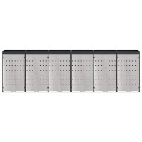 Produktbild för Förvaring för 3 soptunnor Antracit 340 x 77,5 x 115,5 cm Stål