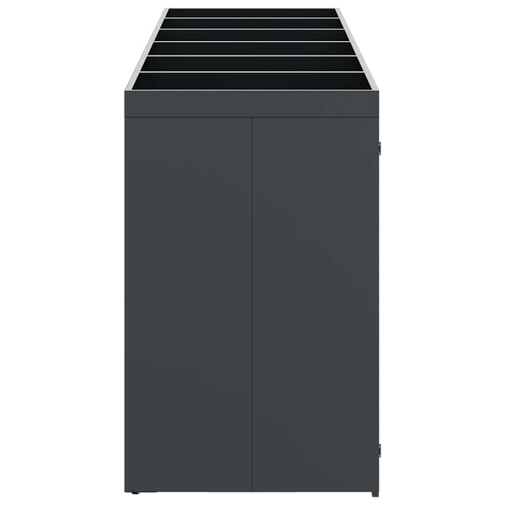 Produktbild för Förvaring för 3 soptunnor Antracit 340 x 77,5 x 115,5 cm Stål