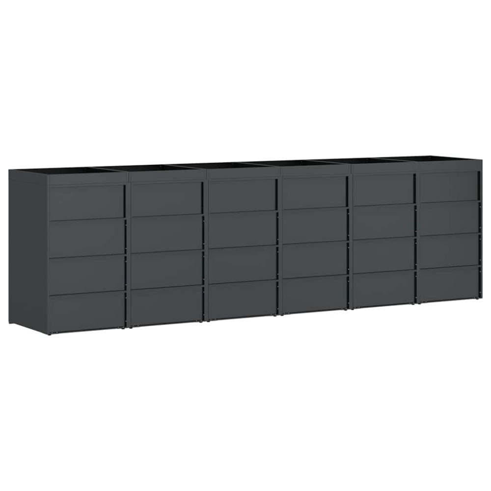 Produktbild för Förvaring för 3 soptunnor Antracit 340 x 77,5 x 115,5 cm Stål