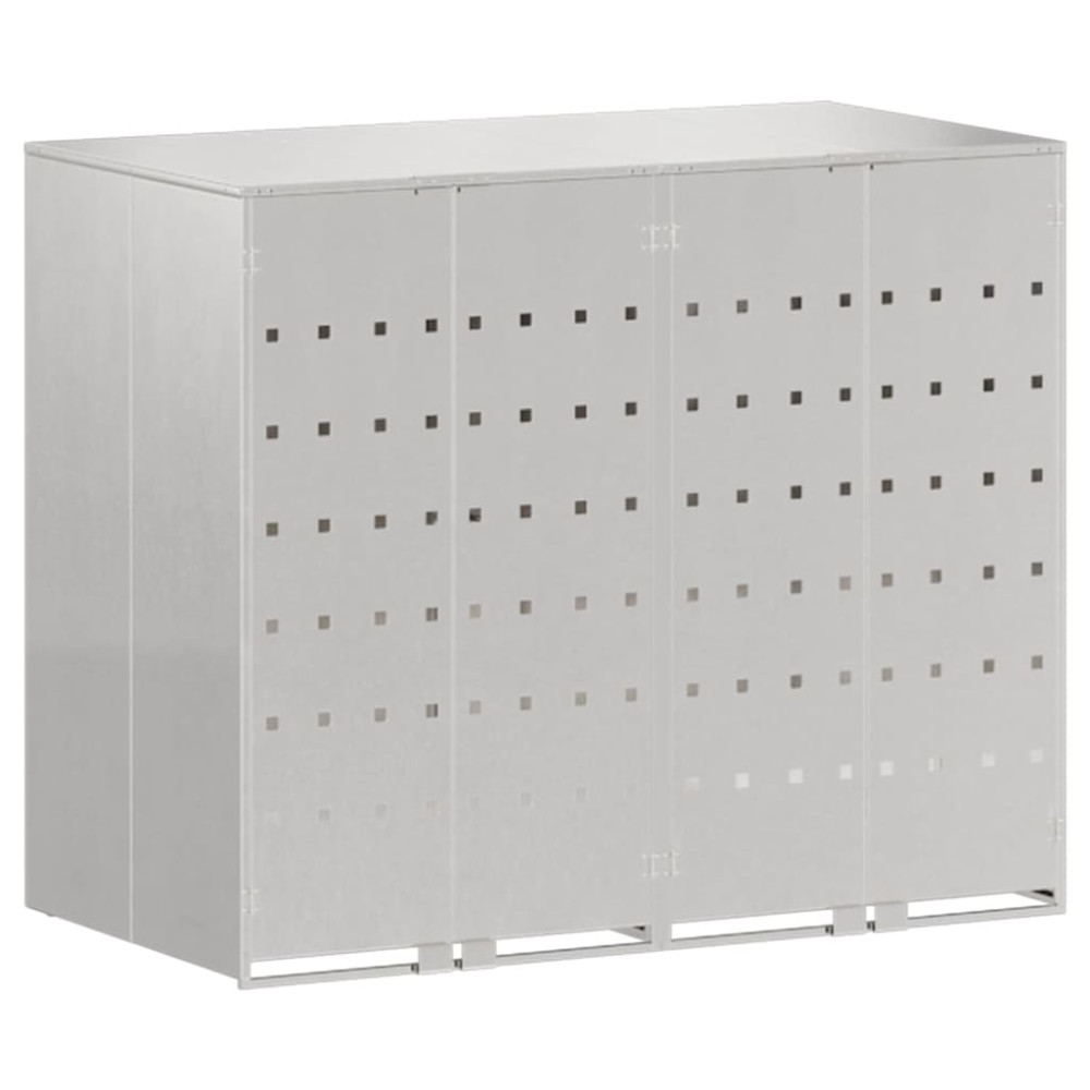 Produktbild för Förvaring för 3 soptunnor Silver 340 x 77,5 x 115,5 cm
