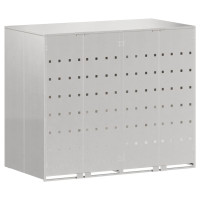 Produktbild för Förvaring för 3 soptunnor Silver 340 x 77,5 x 115,5 cm