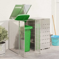 Produktbild för Förvaring för 3 soptunnor Silver 340 x 77,5 x 115,5 cm