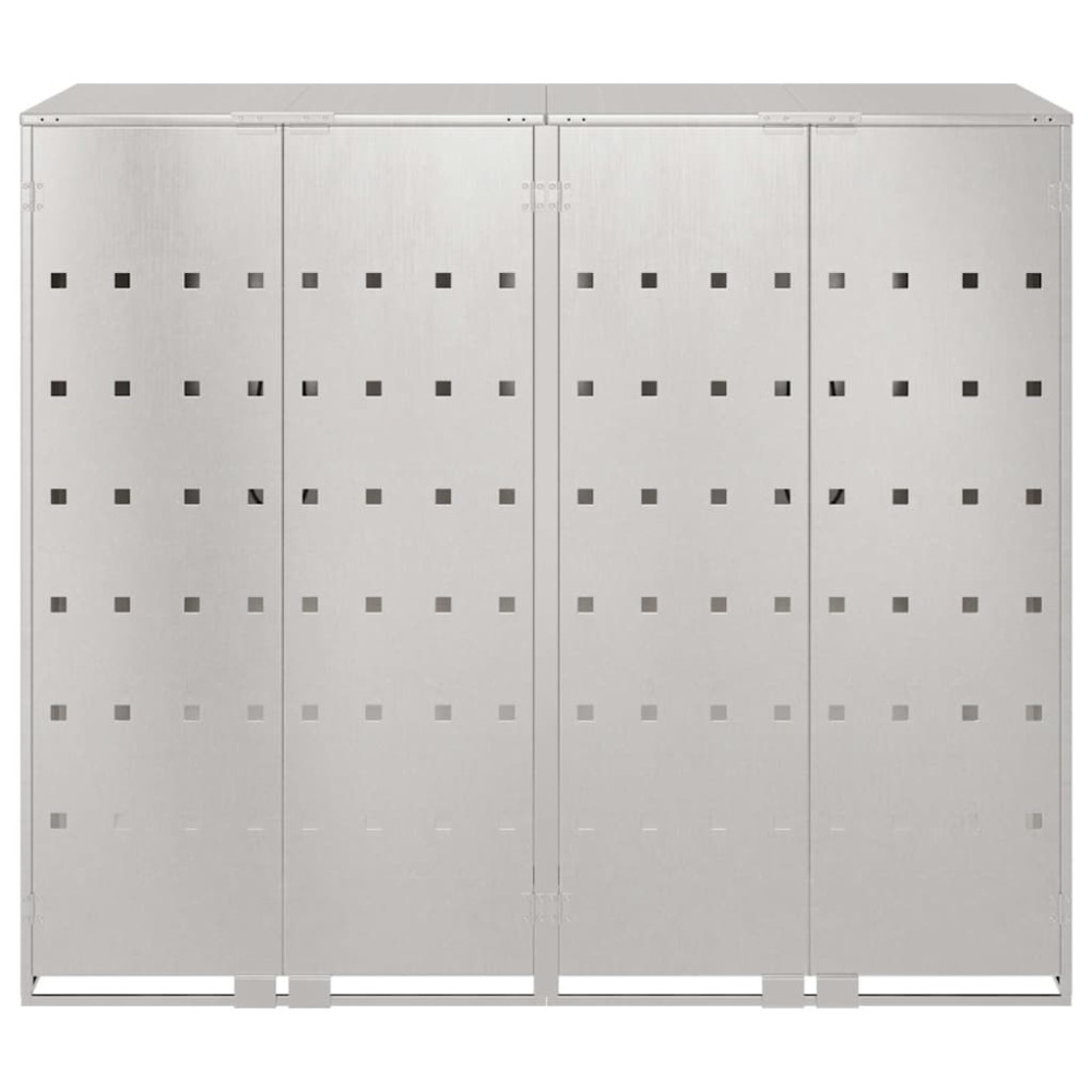 Produktbild för Förvaring för 3 soptunnor Silver 340 x 77,5 x 115,5 cm