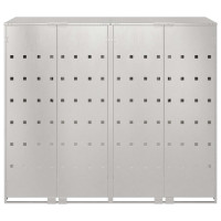 Produktbild för Förvaring för 3 soptunnor Silver 340 x 77,5 x 115,5 cm
