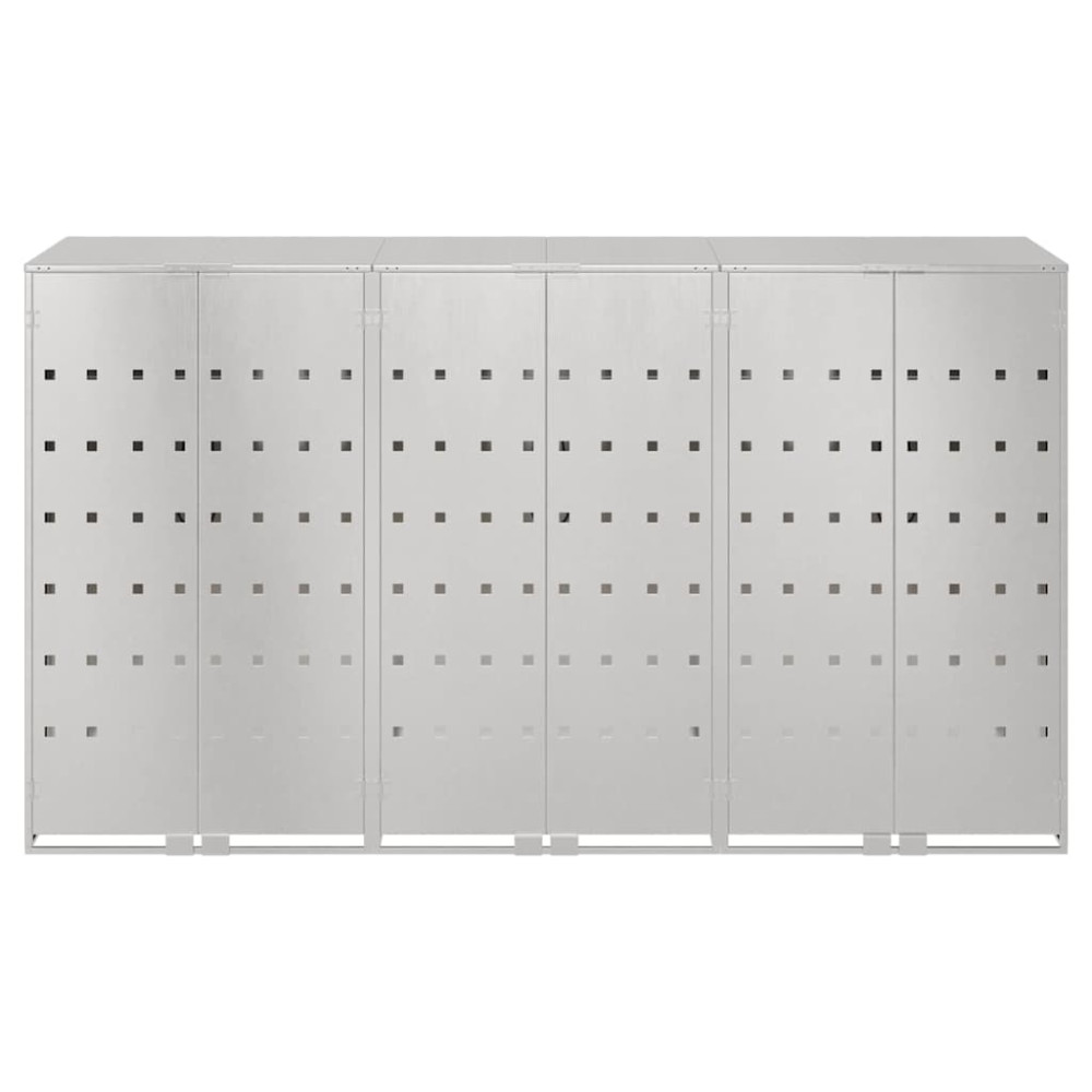 Produktbild för Förvaring för 3 soptunnor Silver 340 x 77,5 x 115,5 cm