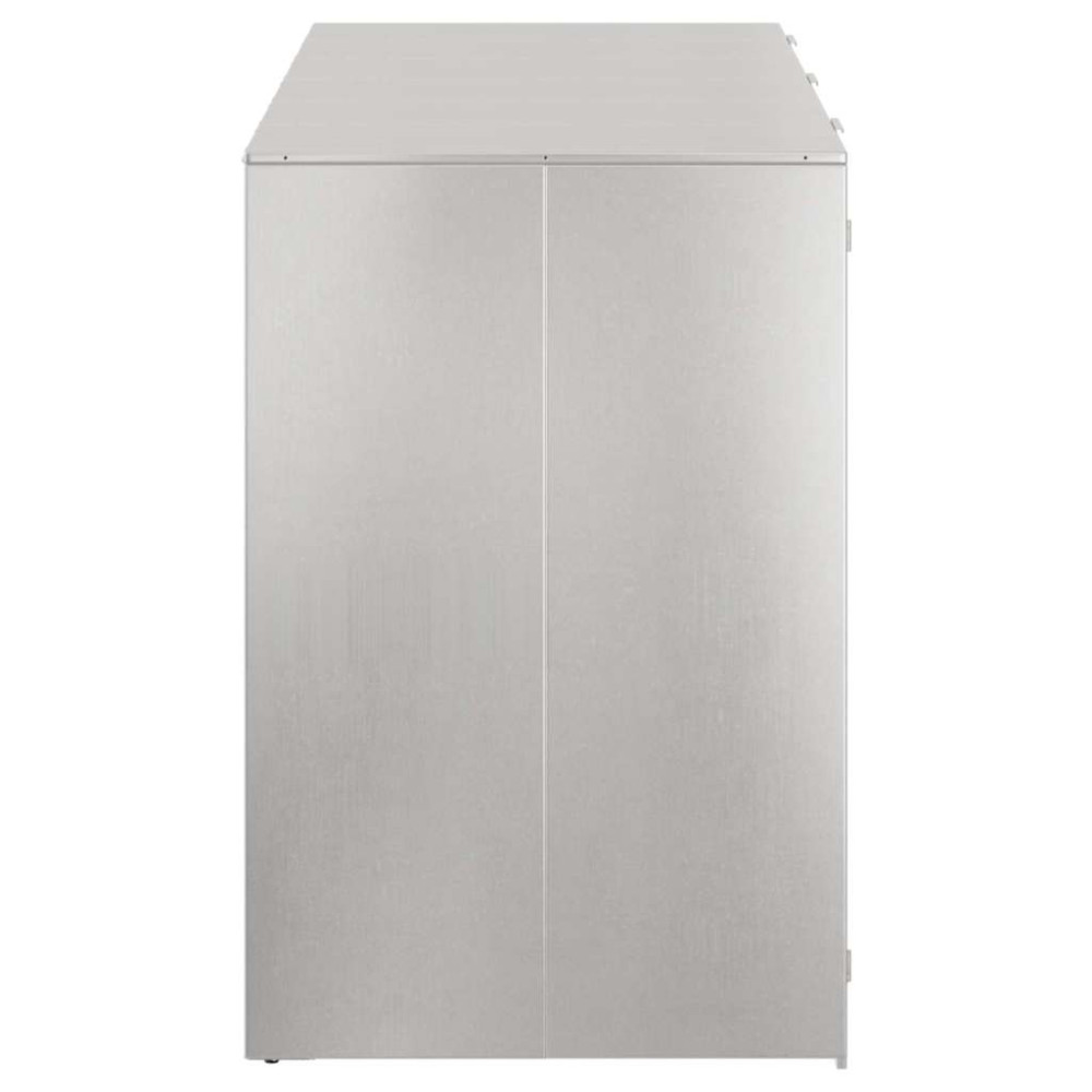 Produktbild för Förvaring för 3 soptunnor Silver 340 x 77,5 x 115,5 cm