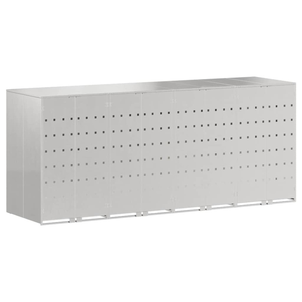 Produktbild för Förvaring för 3 soptunnor Silver 340 x 77,5 x 115,5 cm