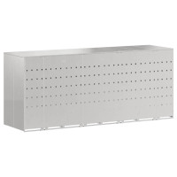 Produktbild för Förvaring för 3 soptunnor Silver 340 x 77,5 x 115,5 cm