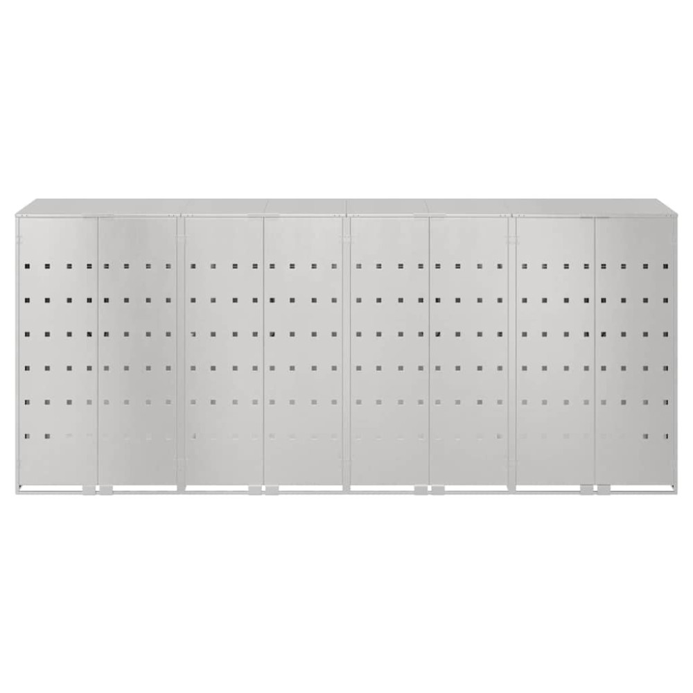 Produktbild för Förvaring för 3 soptunnor Silver 340 x 77,5 x 115,5 cm