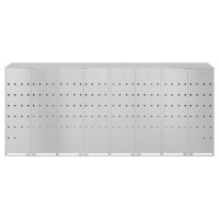 Produktbild för Förvaring för 3 soptunnor Silver 340 x 77,5 x 115,5 cm