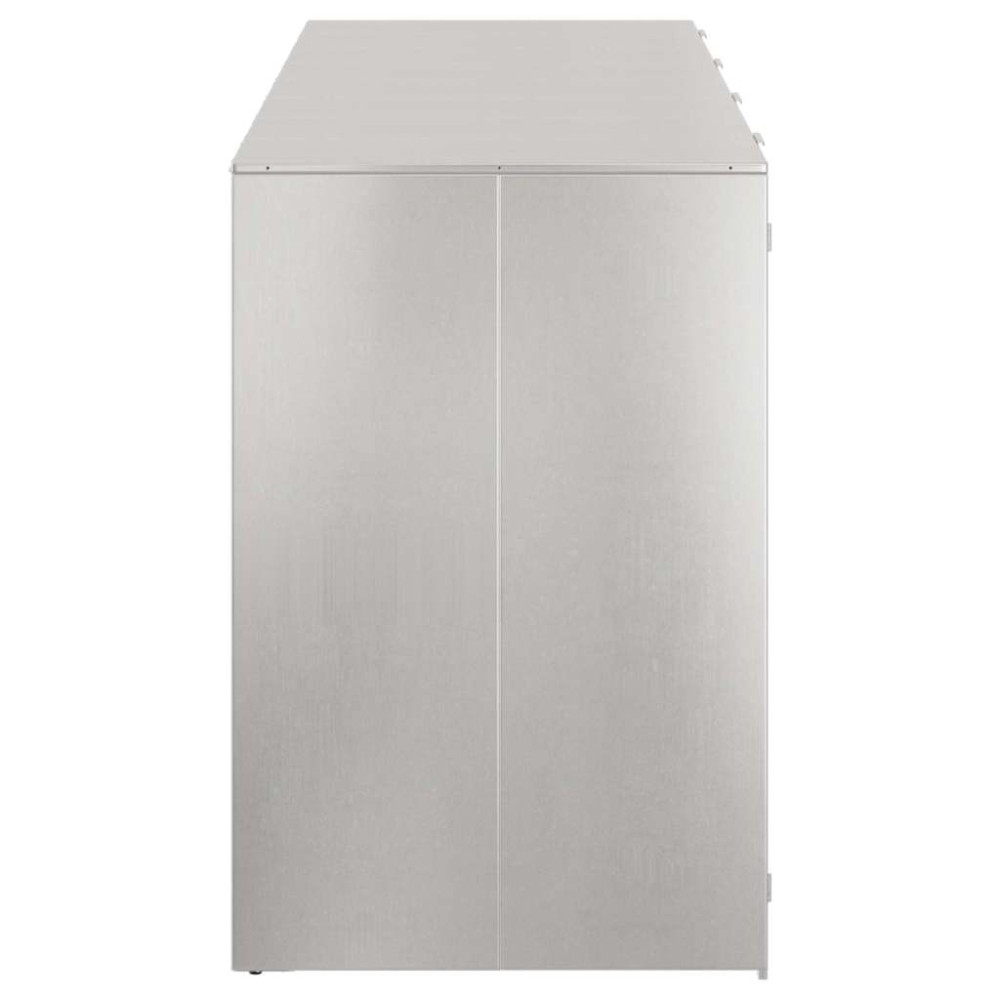 Produktbild för Förvaring för 3 soptunnor Silver 340 x 77,5 x 115,5 cm