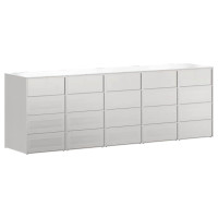 Produktbild för Förvaring för 3 soptunnor Silver 340 x 77,5 x 115,5 cm