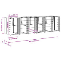 Produktbild för Förvaring för 3 soptunnor Silver 340 x 77,5 x 115,5 cm