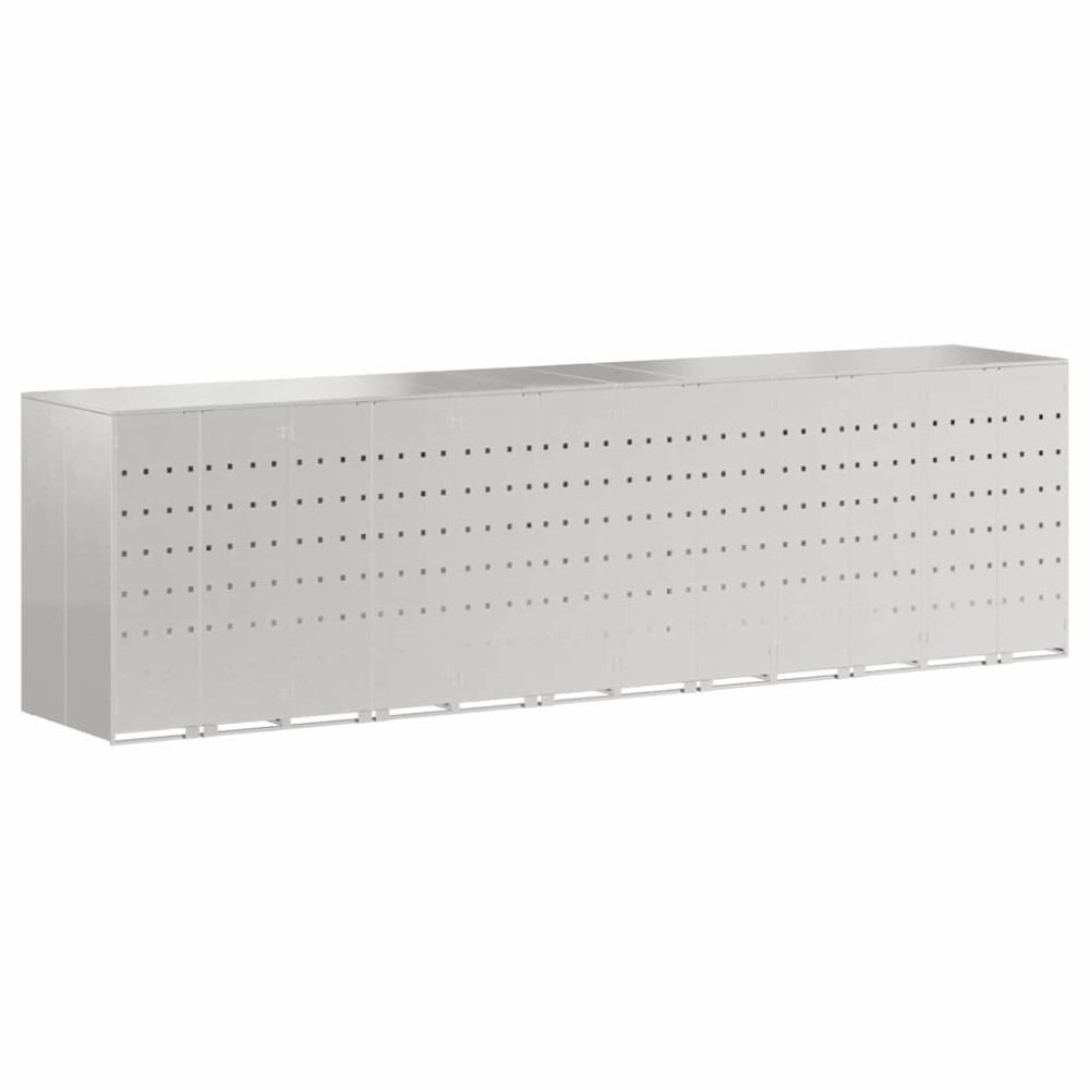 Produktbild för Förvaring för 3 soptunnor Silver 340 x 77,5 x 115,5 cm