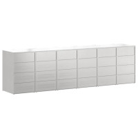 Produktbild för Förvaring för 3 soptunnor Silver 340 x 77,5 x 115,5 cm
