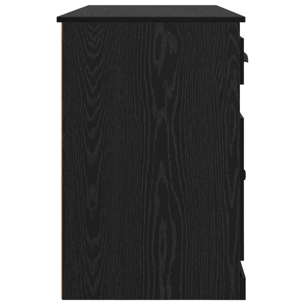 Produktbild för Skrivbord med skåp Svart Ek 154,5 x 50 x 75 cm Konstruerat trä