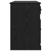 Produktbild för Skrivbord med skåp Svart Ek 154,5 x 50 x 75 cm Konstruerat trä
