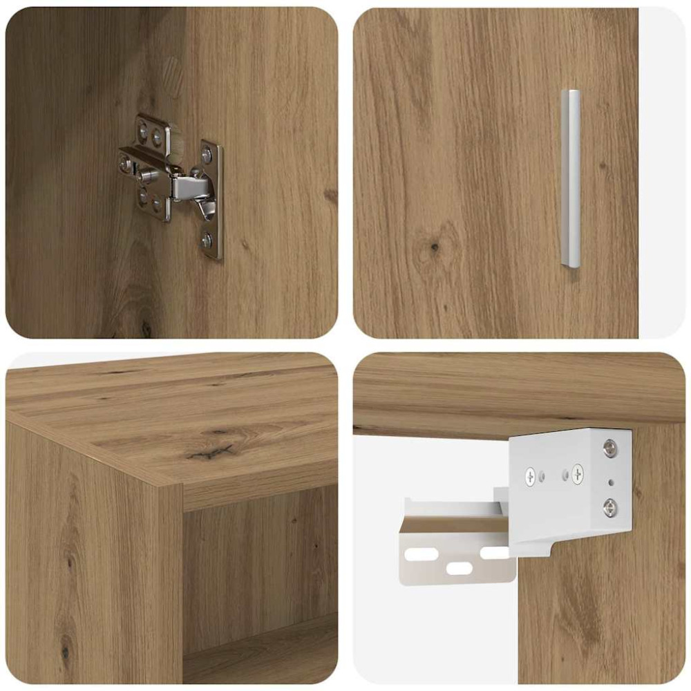 Produktbild för Förvaringsskåp Artisan Ek 80 x 42,5 x 225 cm Konstruerat trä