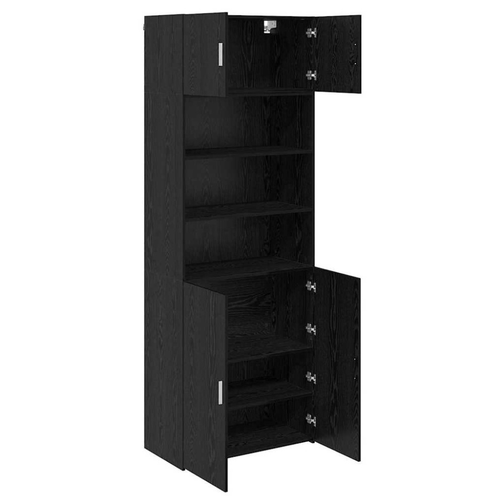 Produktbild för Förvaringsskåp Svart Ek 80 x 42,5 x 225 cm Konstruerat trä
